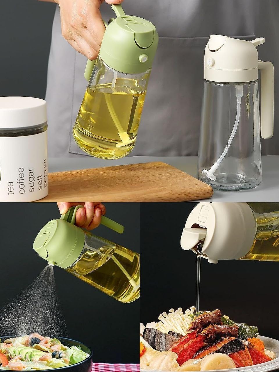 Glass Oil Sprayer And Dispenser Bottle For Kitchen